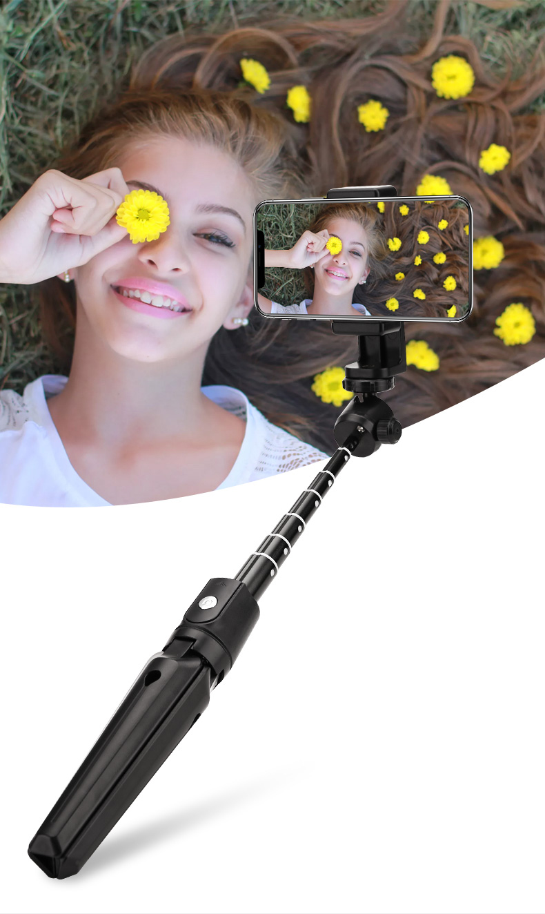 SelfiesHOW K20 Wireless Bluetooth Selfie Stick Phone Helfer Shutter Fernbedienbarer Stativ