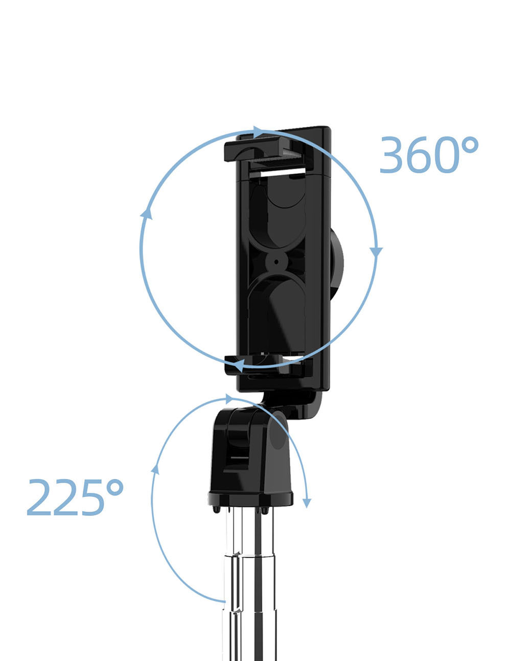 Selfieshow K10 Auto Temporizador Bluetooth Control Remoto Teléfono Móvil Trípode Con Función De Luz De Llenado - Negro