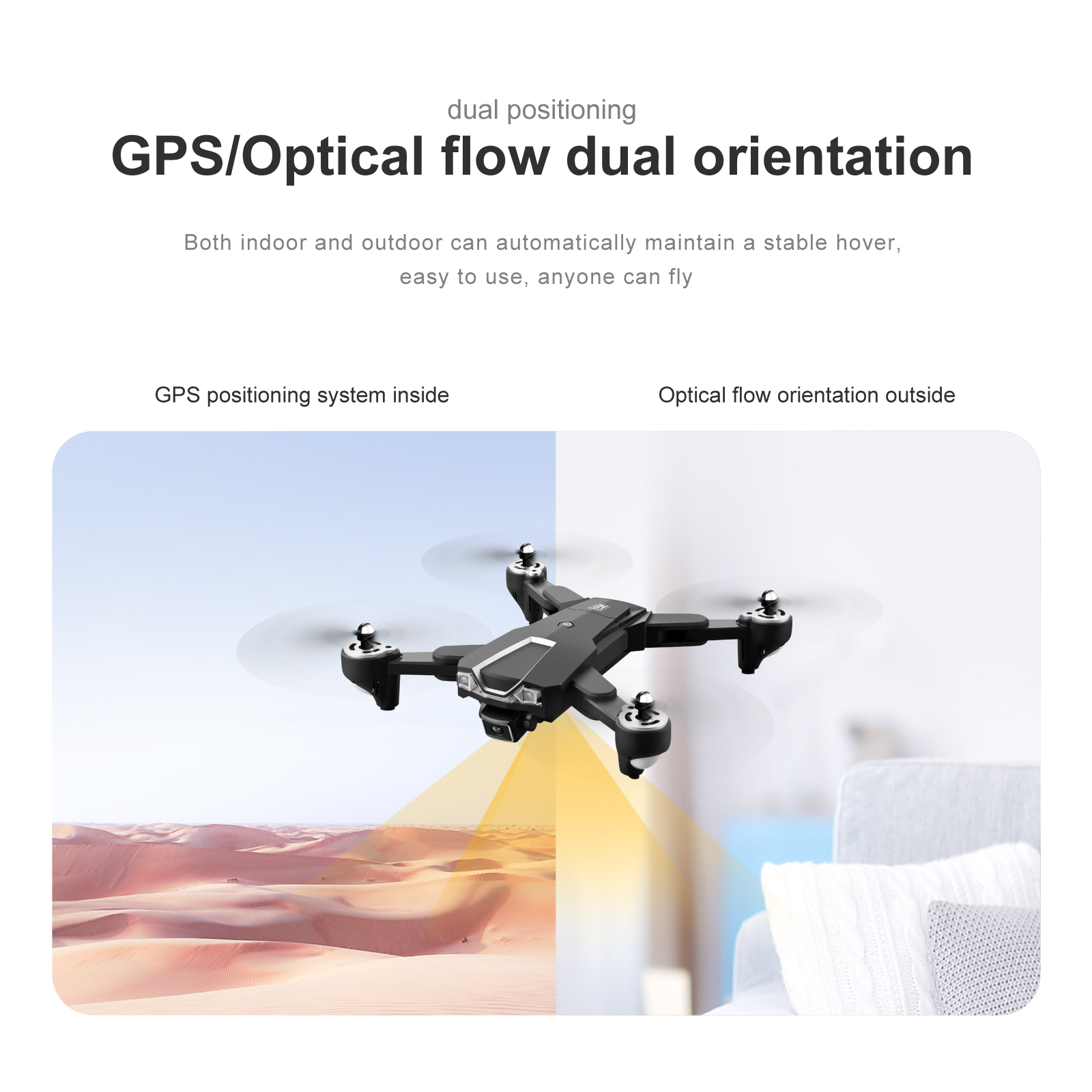 Lansenxi LS-25 GPS Drone Dual Câmera Dual Posicionamento de Fluxo Óptico 5G WiFi 6K HD FPV Drone