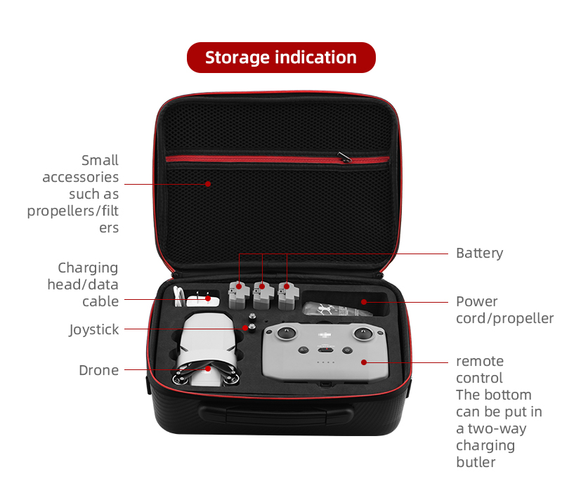 Tragbare Aufbewahrungstasche PU Leder -tragetasche Mit Schultergurt Für DJI Mavic Mini 2 Drohnenzubehör