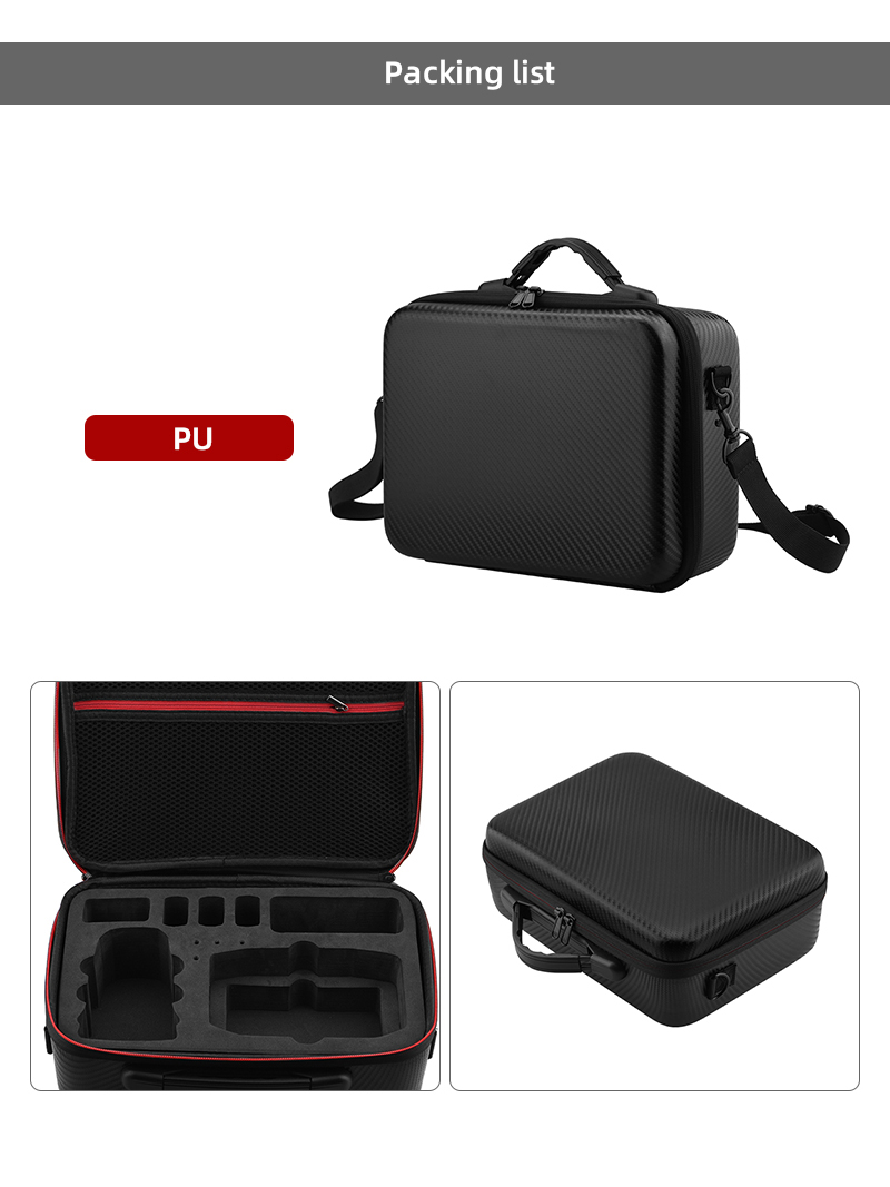 Sac de Rangement Portable PU Cuir de Transport en Cuir Avec Bandoulière Pour DJI Mavic Mini 2 Accessoires de Drones