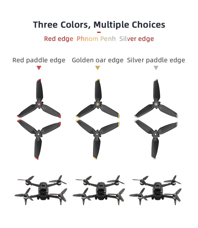 2 Paires EWB8424_2 Propriété de Remplacement Pour DJI FPV Combo Drone Accessoires - Bord Rouge