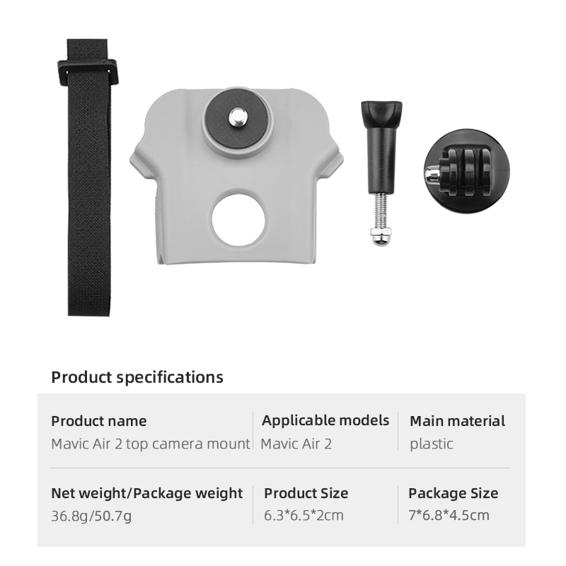 EWB8009 Kit di Prolunga Superiore Azione Pieno di Montaggio Della Staffa Leggera Della Fotocamera Per DJI Mavic Air 2