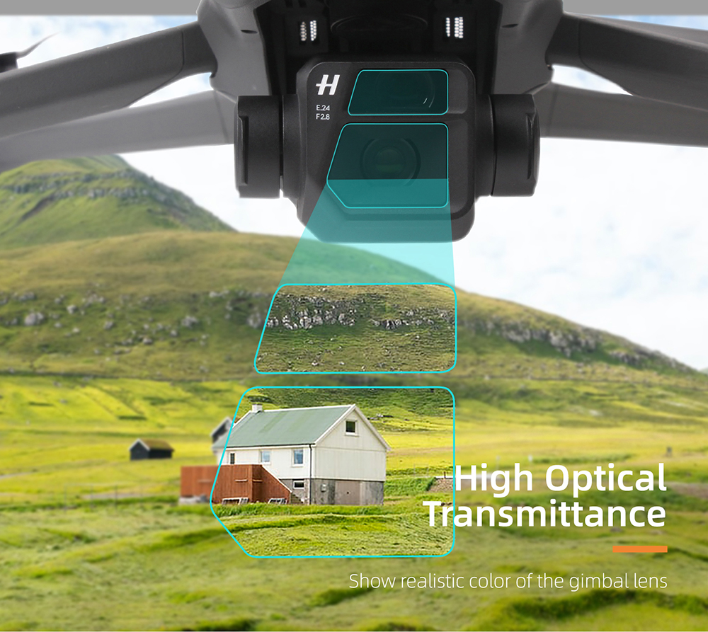 Sunnylife M3-BHM121 1 Set Tapa Protector de Cámaras de Cámaras de Vidrio Templado a Prueba de Explosión Para DJI Mavic 3