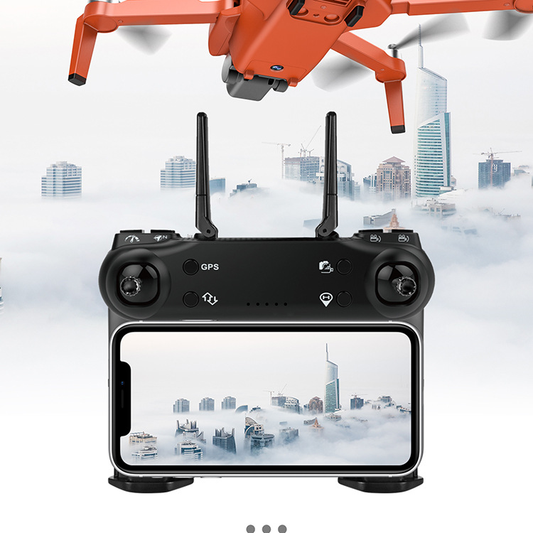 Zll SG108 4K HD -kamera 5G WiFi GPS Drohnen Bürstenloser FPV RC 1 km Fernbedienungsflugzeug, Orange/mit 1 Batterie