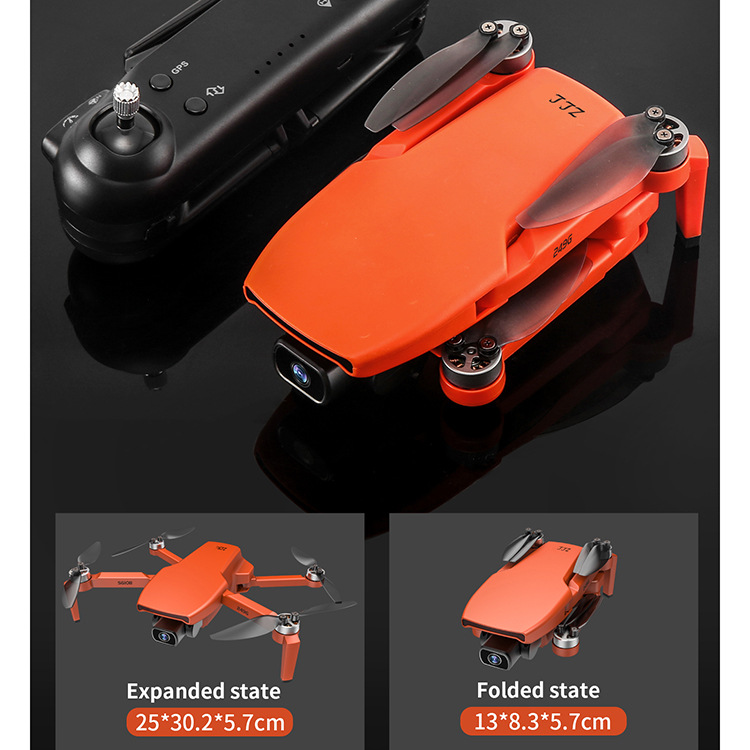 Zll SG108 4K HD -kamera 5G WiFi GPS Drohnen Bürstenloser FPV RC 1 km Fernbedienungsflugzeug, Orange/mit 1 Batterie