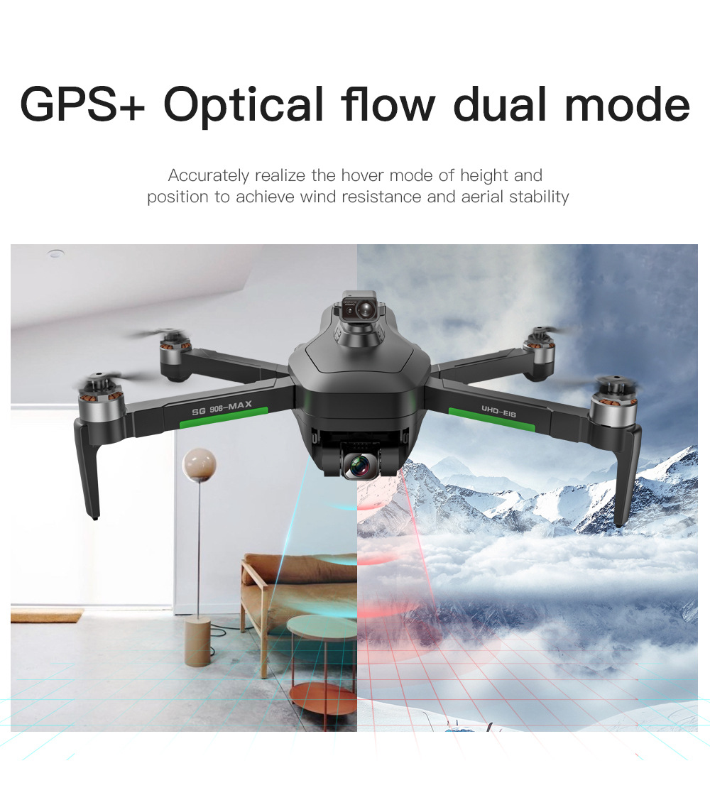 ZLL SG906 MAX1 Puissant Caméra HD HD Drone à Trois Axes Compact Anti-chariot Anti-shake Anti-shake Anti-shake Anti-shake Avec Une Batterie de Drone 3pcs)