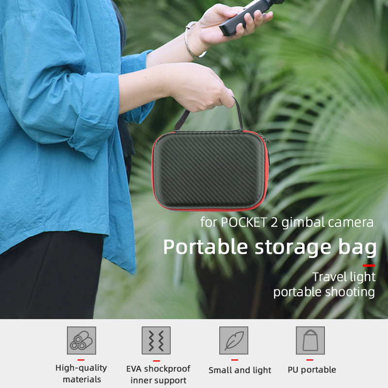 Portable PU Handbag Carrying Case Storage Bag for DJI Osmo Pocket 2 Gimbal Camera Accessories - Black-1