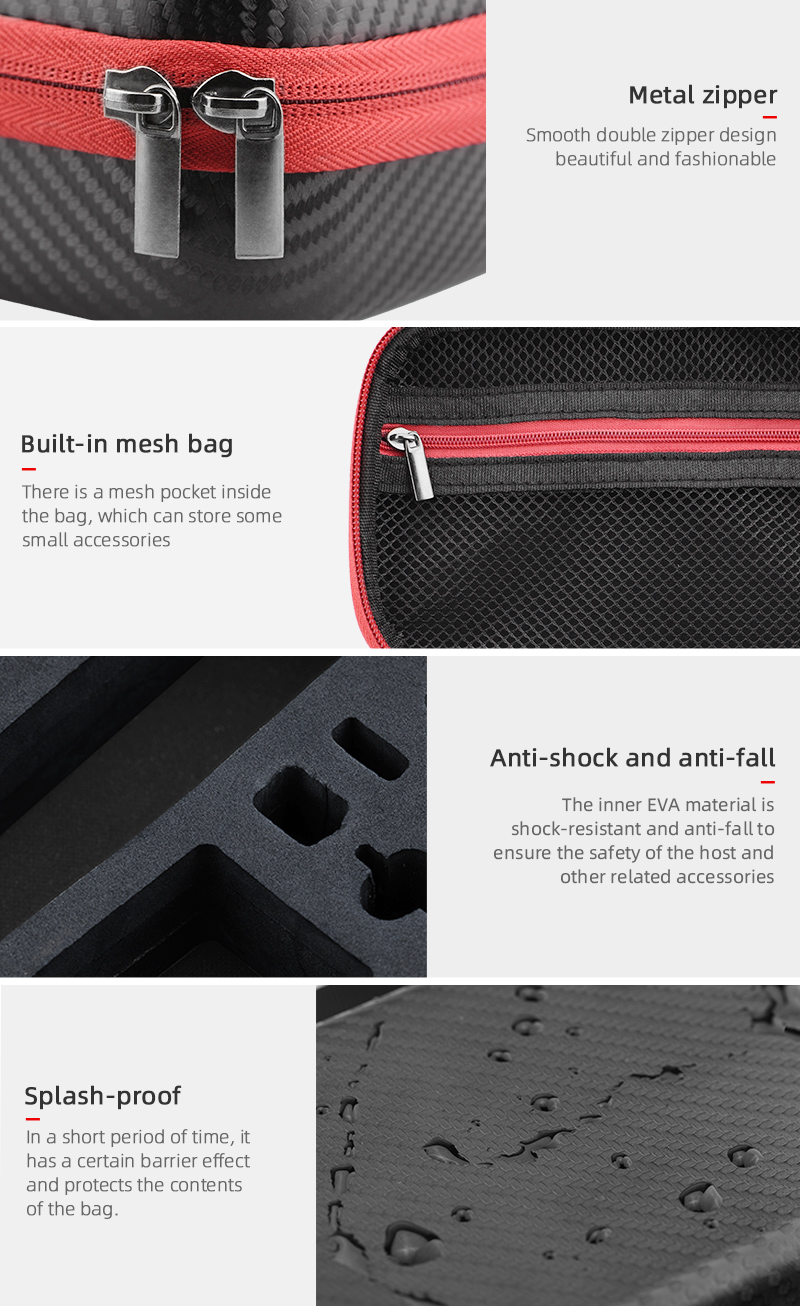 Portable PU Handbag Carrying Case Storage Bag for DJI Osmo Pocket 2 Gimbal Camera Accessories - Black-6