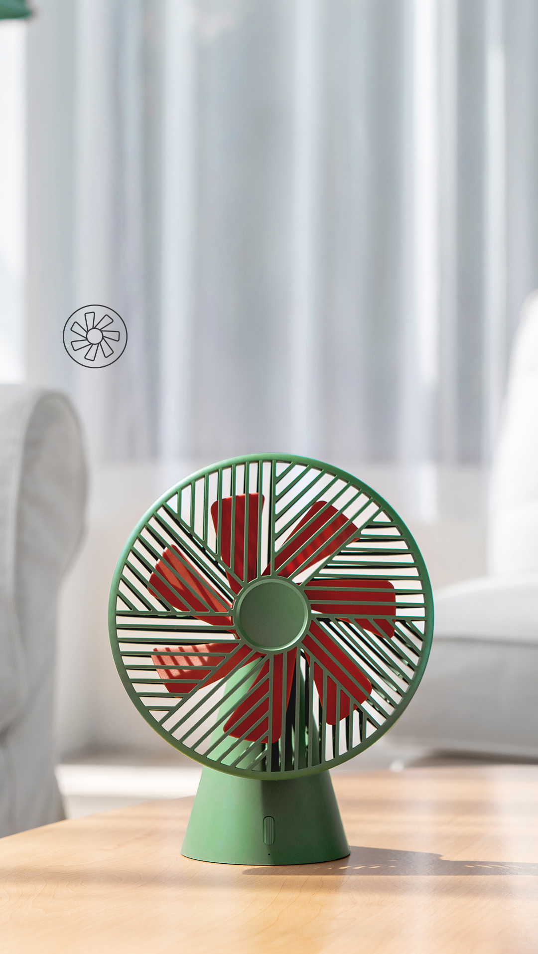 Xiaomi YouPin Sothing Forest Forest Desktop Fan 4000mAh Batería 3 Velocidad Del Viento - Verde