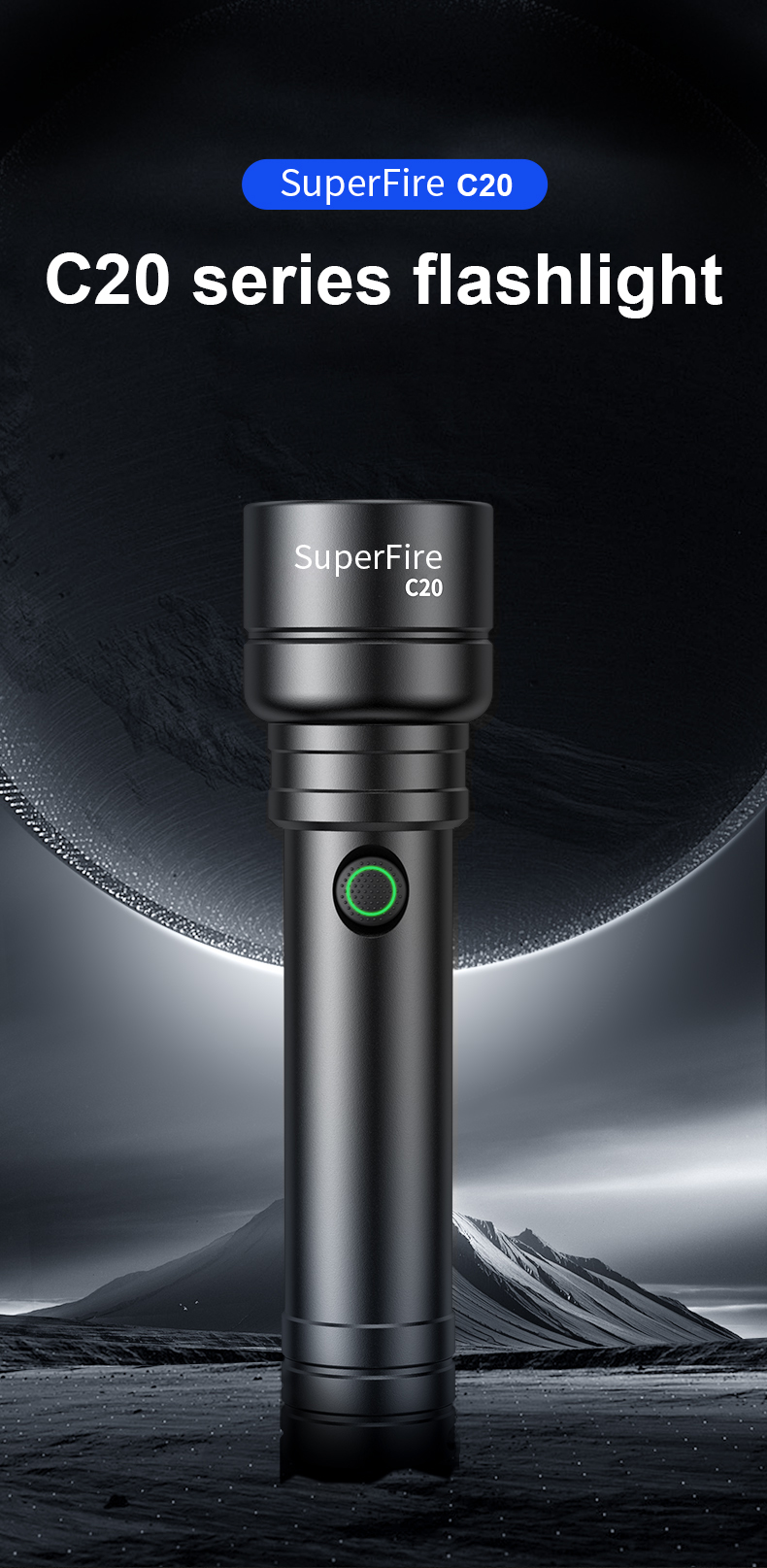 Supfire C20-A 7W Type-C USB USB LED LED Recargable Con Una Batería de 2300 Mah