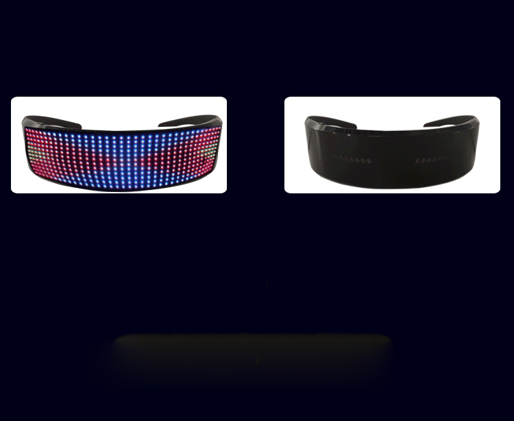 Aplicación Control de Bluetooth Gafas Luminosas Contenido de Bricolaje Gafas LED Atmósfera de Fiesta Atmósfera