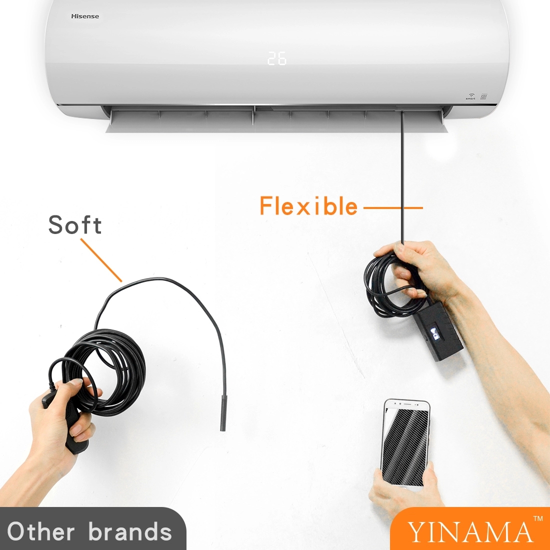 Inskam109 5.5mm 1080P 6LED WiFi Endoscope USB Borescope Industrial Inspection Camera