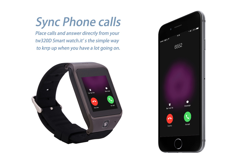 UHAPPY UW1 V3.0 Bluetooth Smart Watch Phone with Pedometer Sleep Monitor etc Function - Black-2