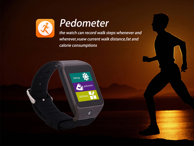 UHAPPY UW1 V3.0 Bluetooth Smart Watch Phone with Pedometer Sleep Monitor etc Function - Black-4