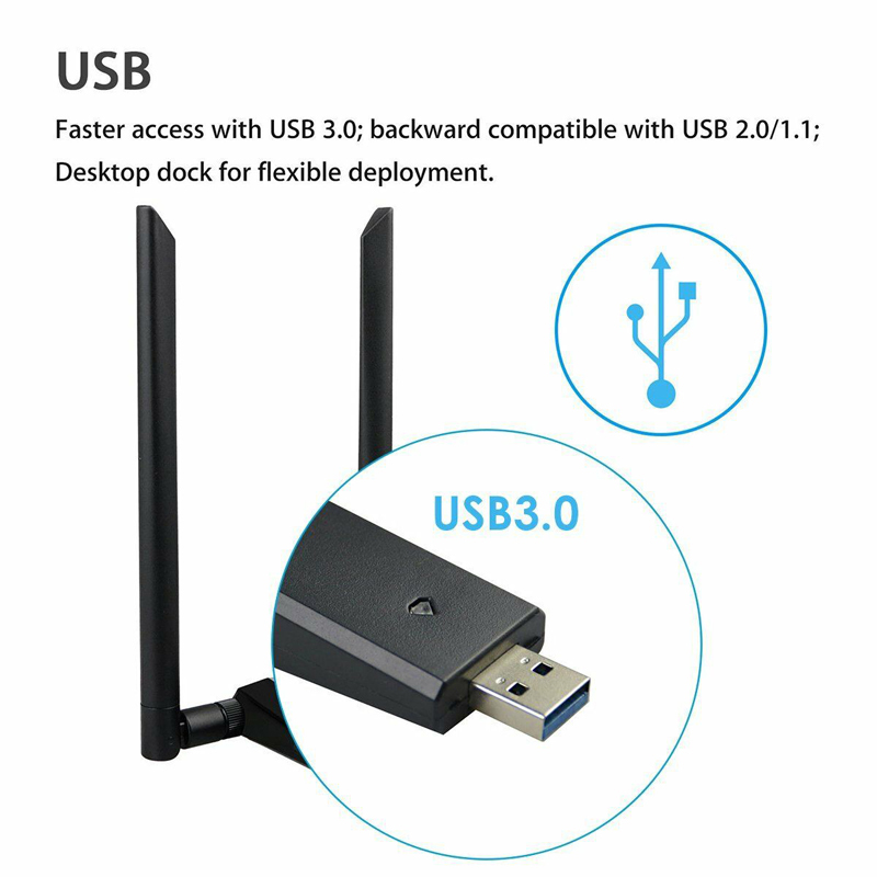 1200 Mbps 2,4 G/5g USB3.0 Adattatore WiFi a Doppia Banda WiFi Ricevitore