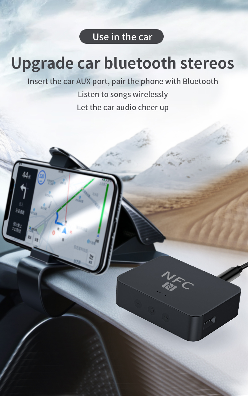 NFC Bluetooth 5.0 Suporte TF Card Música Play Receiver de Áudio