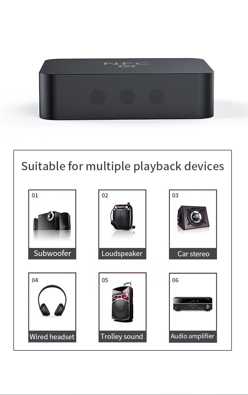 NFC Bluetooth 5.0 Suporte TF Card Música Play Receiver de Áudio