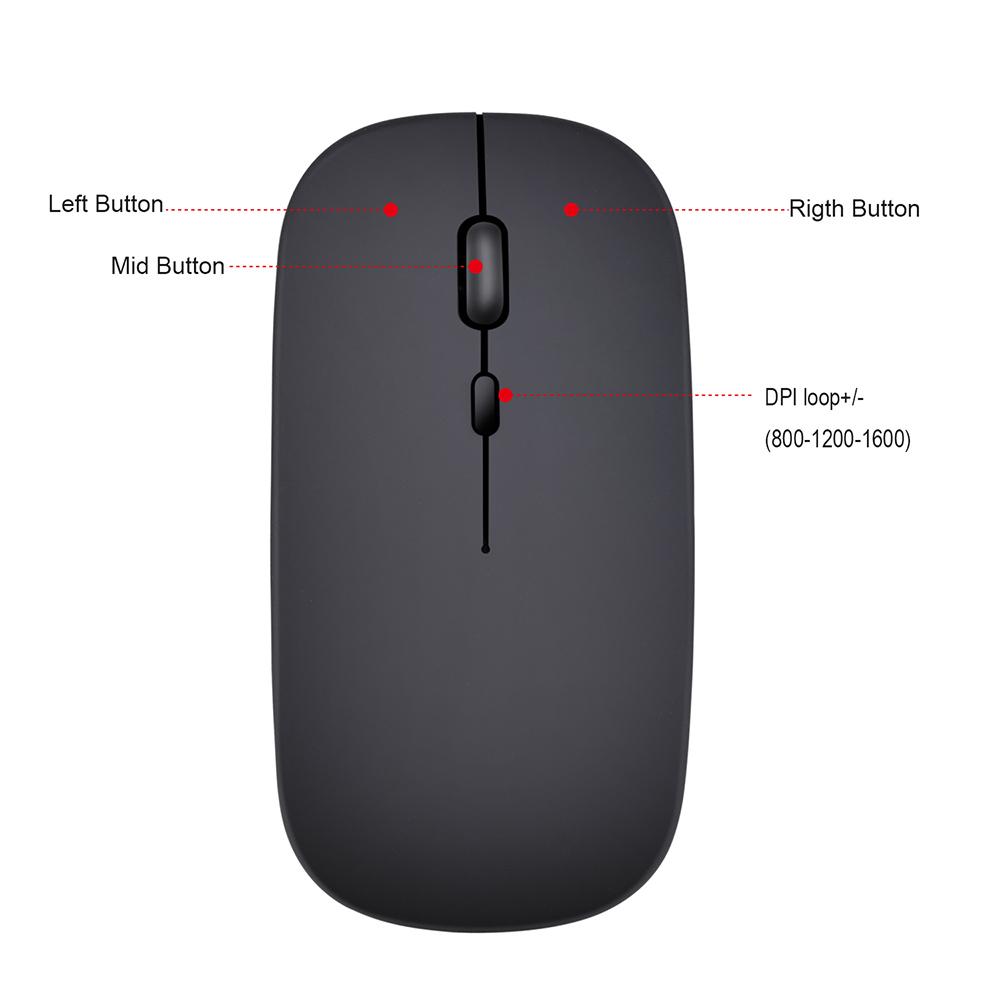 HXSJ M90 Wireless Mouse Rechargable Computer Mouse 2.4G Silent Mouse with USB Receiver - Rose Gold