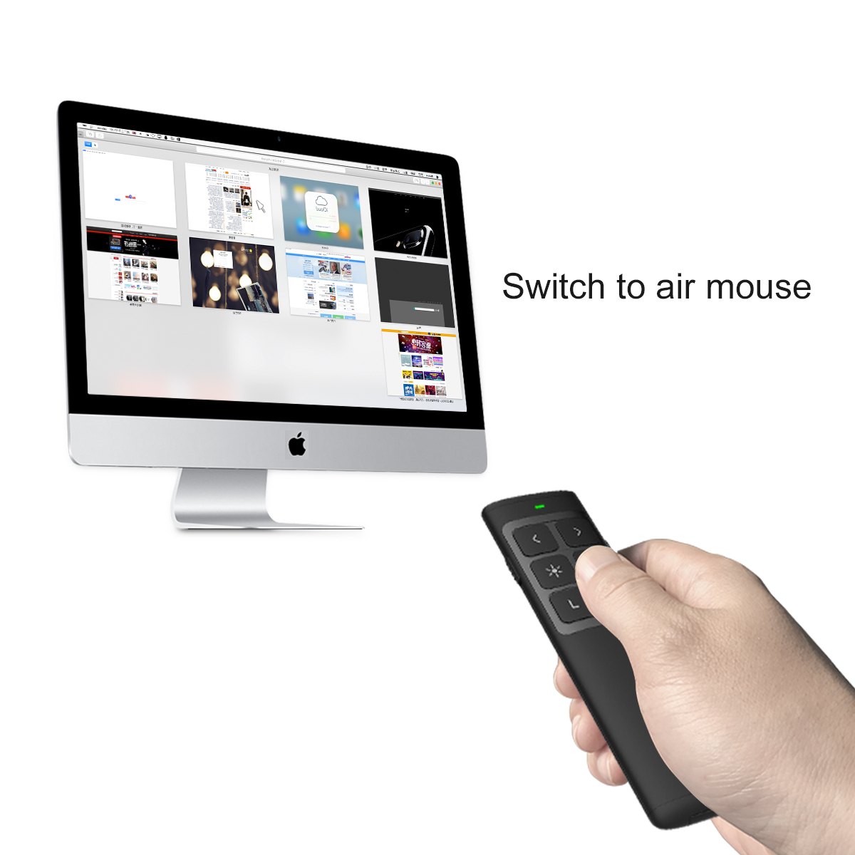DOOSL DSIT014 Presenter 2.4GHz Laser Wireless Rechargeable Remote Control Supports PowerPoint, Keynote and Prezi Page - Black-1