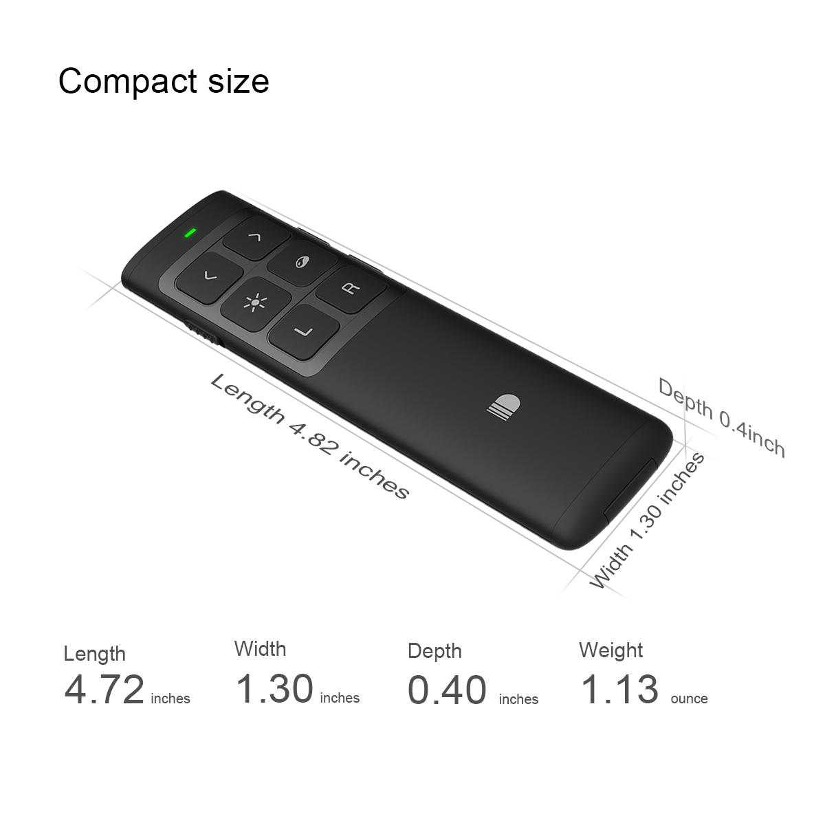 DOOSL DSIT014 Presenter 2.4GHz Laser Wireless Rechargeable Remote Control Supports PowerPoint, Keynote and Prezi Page - Black-2