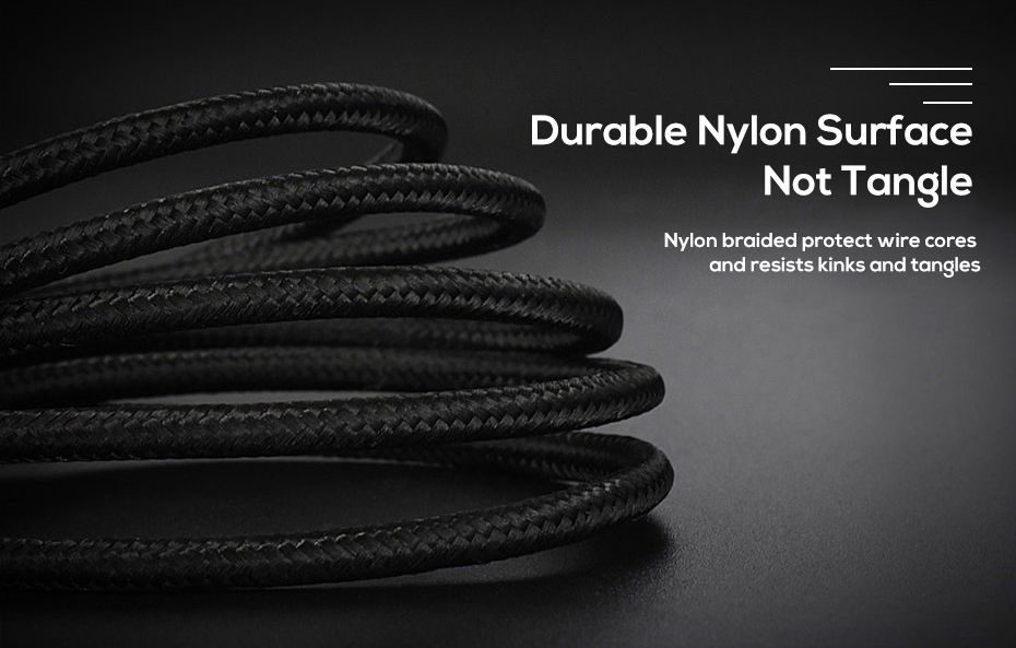 Topk AC27 Nylon Intrecciato Intrecciato Micro USB Corrente Visualizza a LED di Tensione - Nero