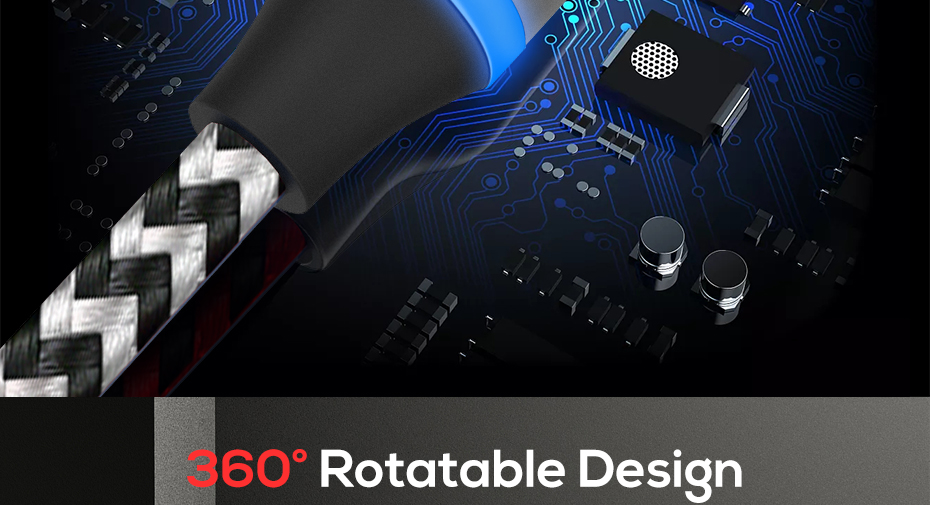 TOPK AM33 360 Grad Rundes Zweifarbiges Nylon Geflochtenes Magnetisches Micro USB Ladekabel Für Samsung Huawei Xiaomi - Grau-7