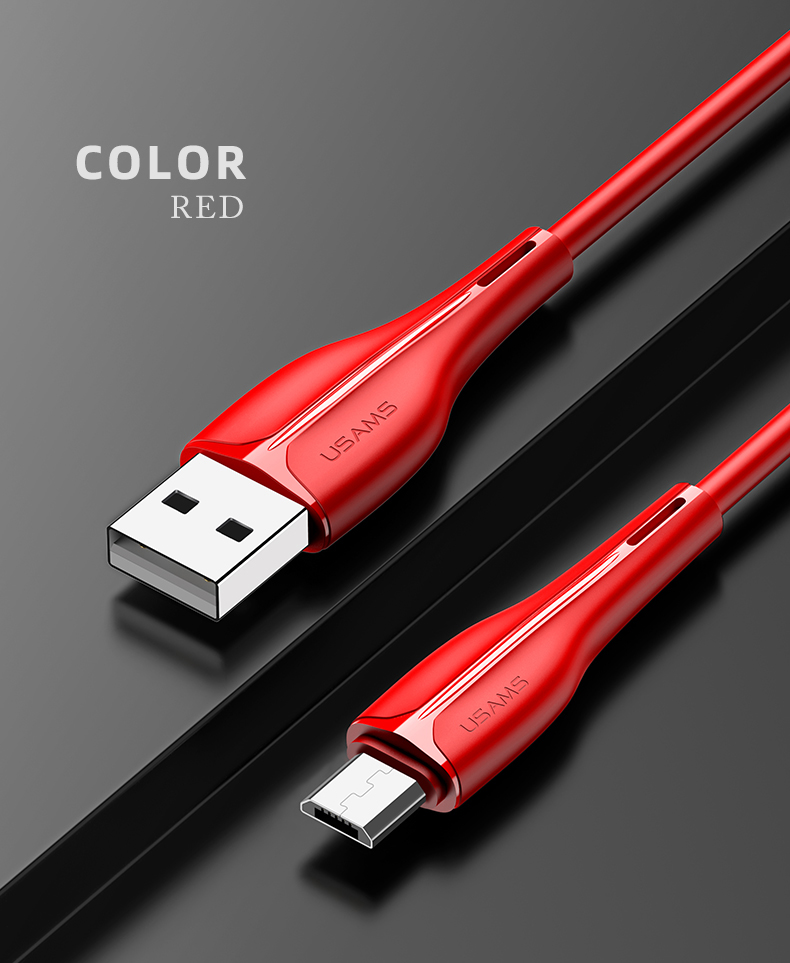 USAMS 1M Cable de Cable de Carga de Datos de Datos Micro USB Para Samsung Huawei Xiaomi - Negro