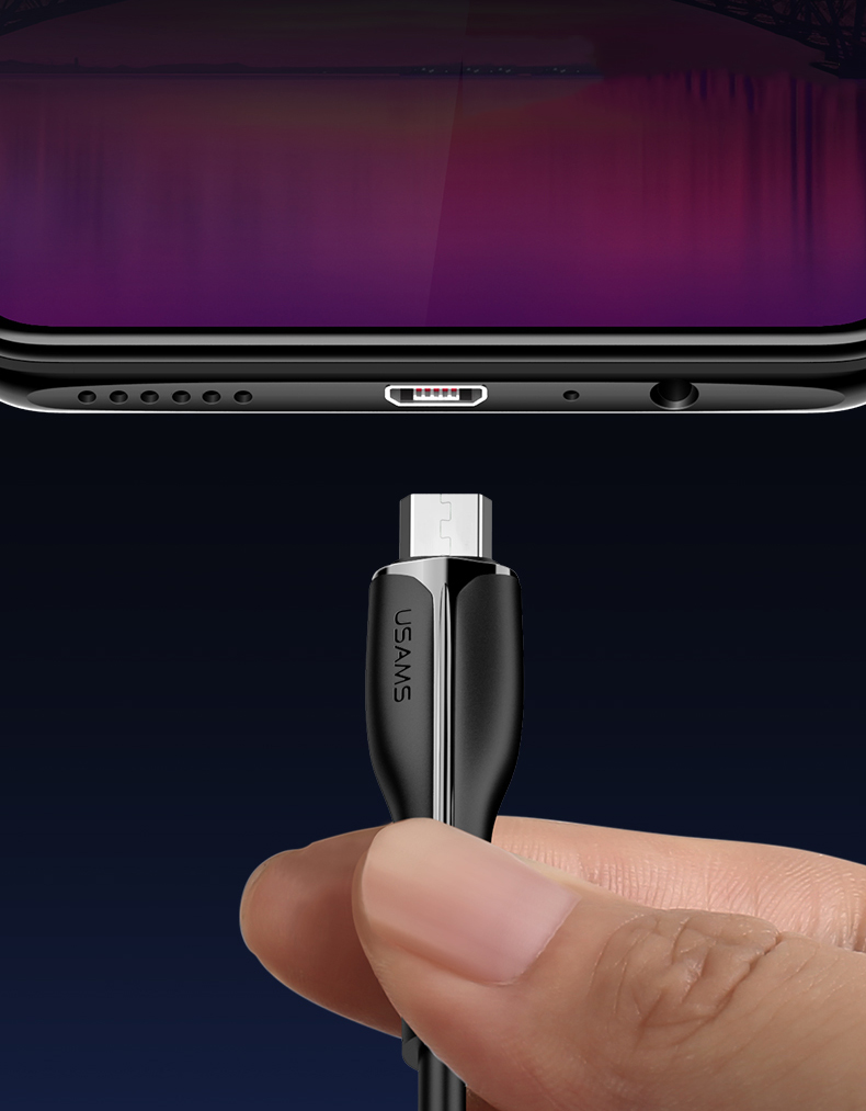 USAMS 1M Micro USB -daten Synchronisation Ladekabelkabel Für Samsung Huawei Xiaomi - Weiß