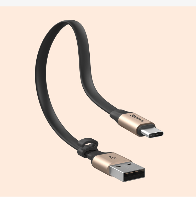 Baseus 23cm 2a Cable de Cable USB de Cable USB Cable de Carga Portátil - Negro