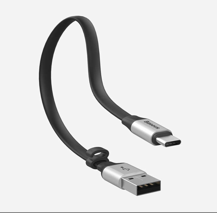 BASEUS 23cm 2A Câble de Type-C Câble de Synchronisation Des Données USB Calan de Charge Portable - le Noir