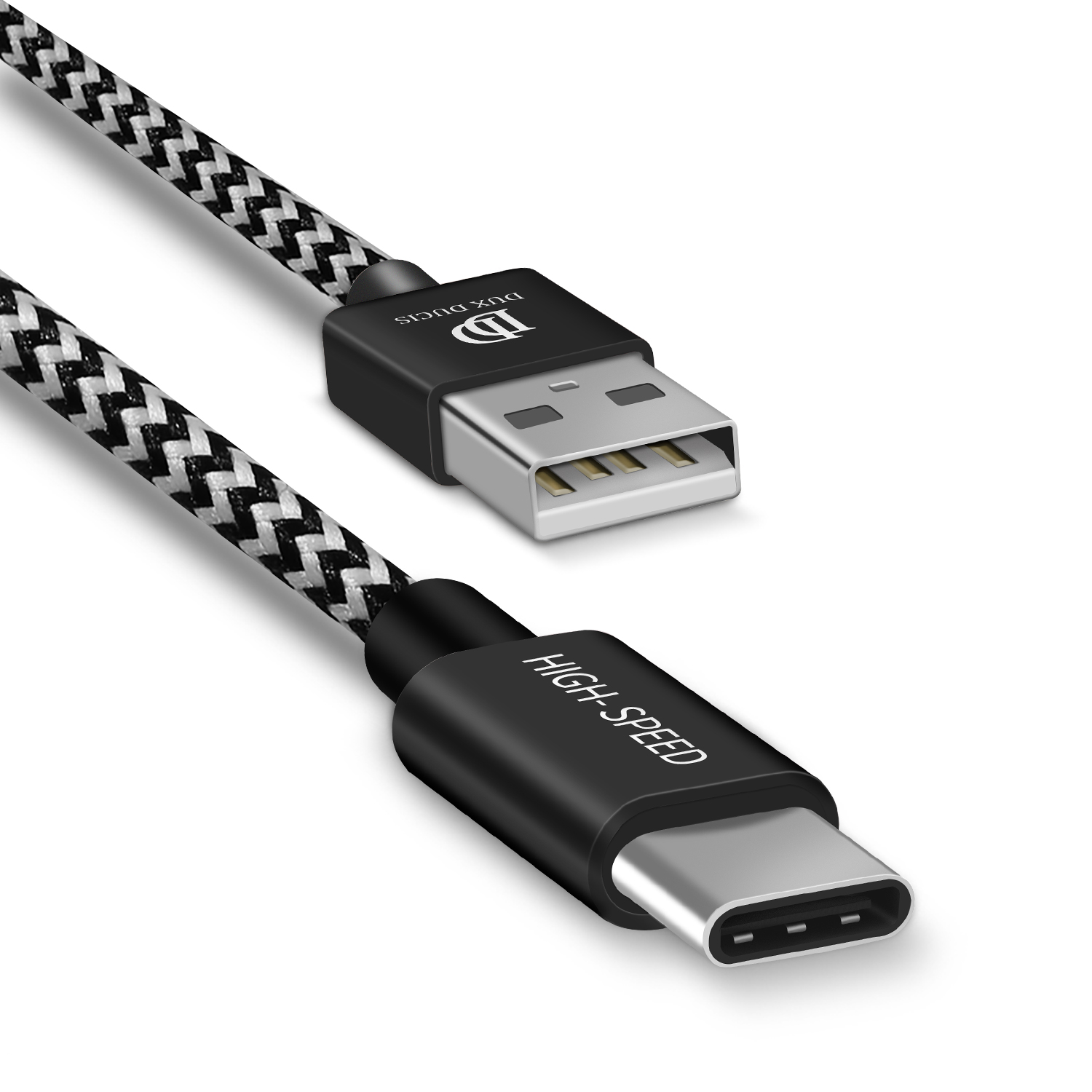 DUX DUCIS 2.1A Tipo-C USB Data Sync Carregamento Trançado Cabo USB 0.5m para Samsung Galaxy S8 etc. - Preto-3