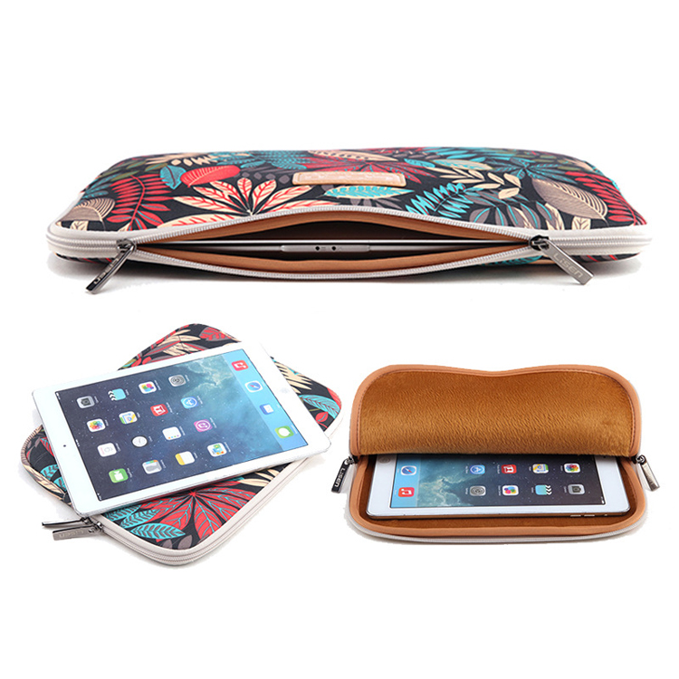 Lisen Bunte Blätter Laptop Sleeve Pouch Für IPad Mini, Größe: 22 X 15,5 X 1,5 Cm - Weiß