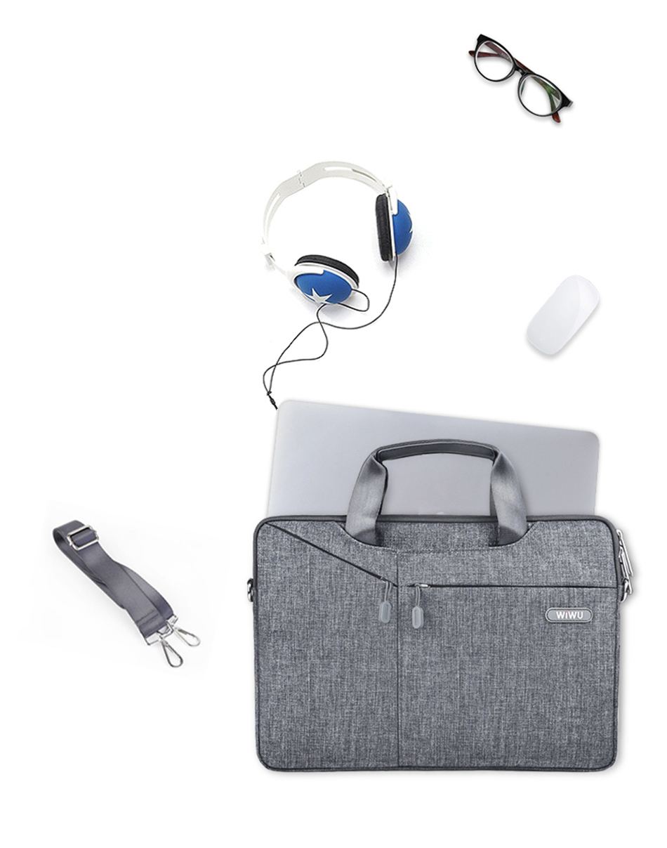 Borse da Viaggio Per Pendolari Wiwu Oxford Sleeve City Per MacBook da 15,6 Pollici - Grigio Scuro