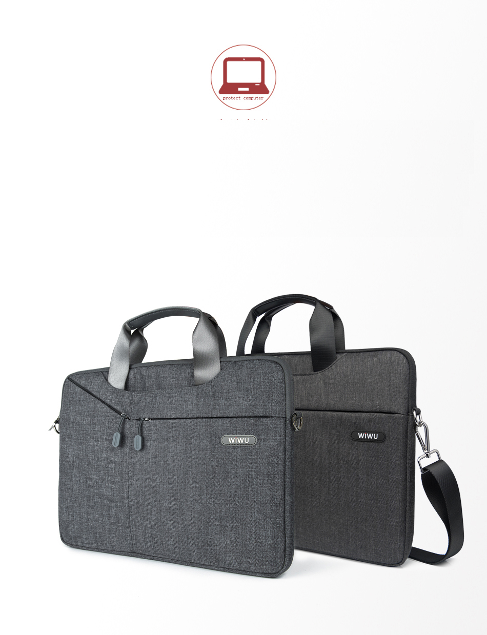 Bolso de Viajes de Wiwu Oxford Maneve City Clauser Bag Para MacBook de 15.6 Pulgadas - Gris Oscuro