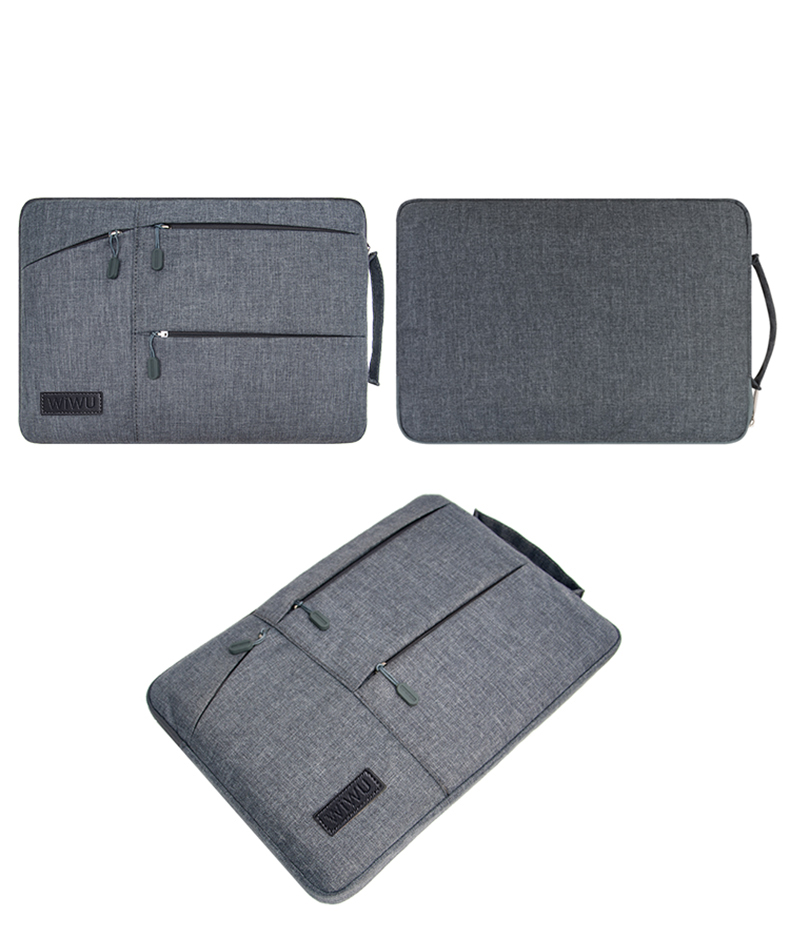 Manga de Viaje de WIWU Para Bolsas Protectores Para Computadora Portátil Múltiples Bolsillos de 13/13.3 Pulgadas Con Mango - Gris