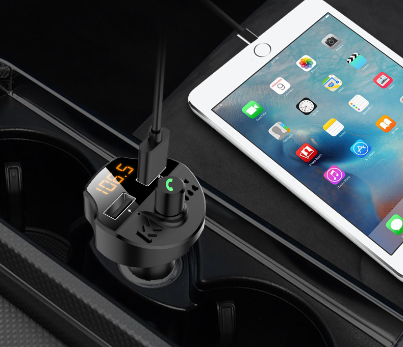 T66 Car 3.1A Quick Charge Dual Usb-зарядное Устройство Для Рук Bluetooth 5.0 Mp3-плеер Fm-модулятор Передатчика