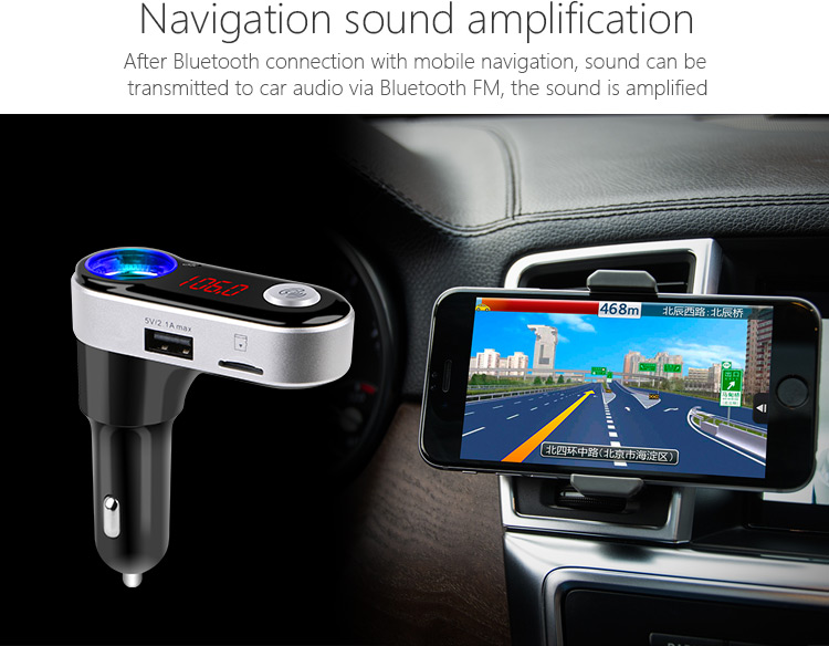BC09B Wireless Bluetooth Car MP3 FM Transmitter with Dual USB Ports and Cigarette Lighter Socket Support TF Card-6