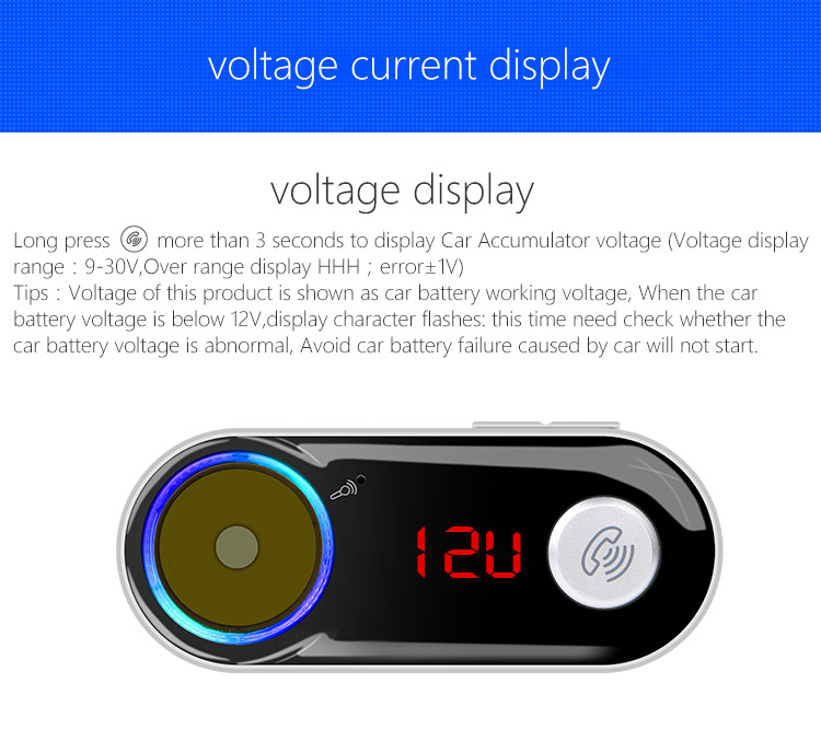 BC09B Wireless Bluetooth Car MP3 FM Transmitter with Dual USB Ports and Cigarette Lighter Socket Support TF Card-11