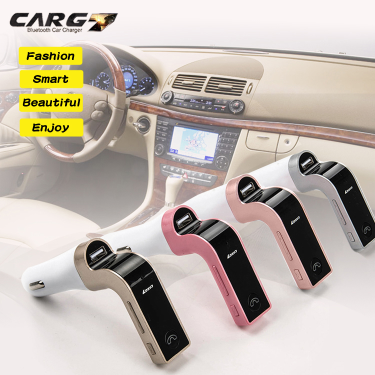 Affichage LED Bluetooth Handles Libre Kit de Voiture FM Transmetteur 2.5A Chargeur de Carre - Couleur or