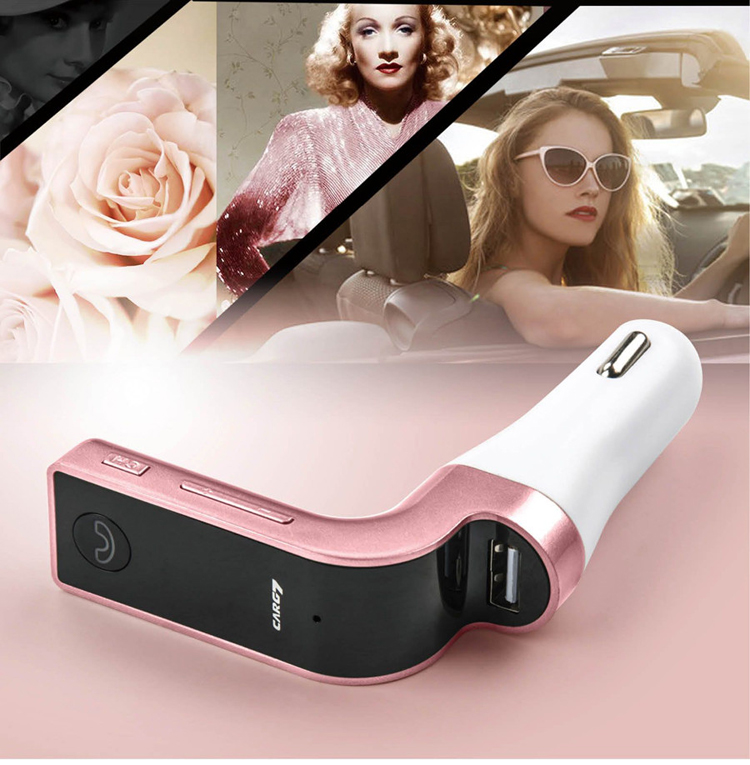 Affichage LED Bluetooth Handles Libre Kit de Voiture FM Transmetteur 2.5A Chargeur de Carre - Couleur or