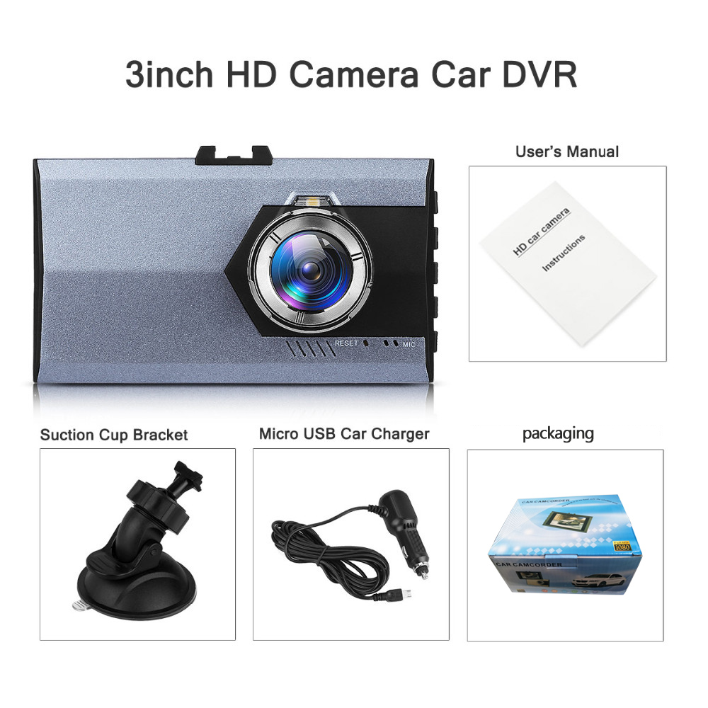 Blade Shape Full HD Car DVR Camera Recorder 3.0 inch, Support Night Vision/ Motion Detection - Grey-7