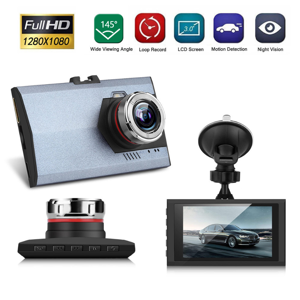 Blade Shape Full HD Car DVR Camera Recorder 3.0 inch, Support Night Vision/ Motion Detection - Grey-19