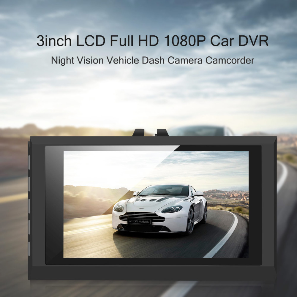 Blade Shape Full HD Car DVR Camera Recorder 3.0 inch, Support Night Vision/ Motion Detection - Grey-1