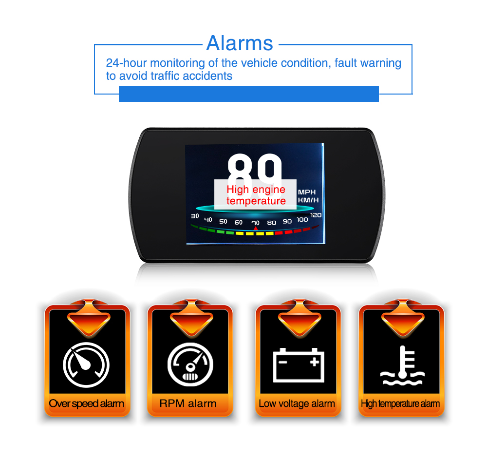 P12 Car Hud Head Up Display OBD2 On-board Diagnose Digital Display