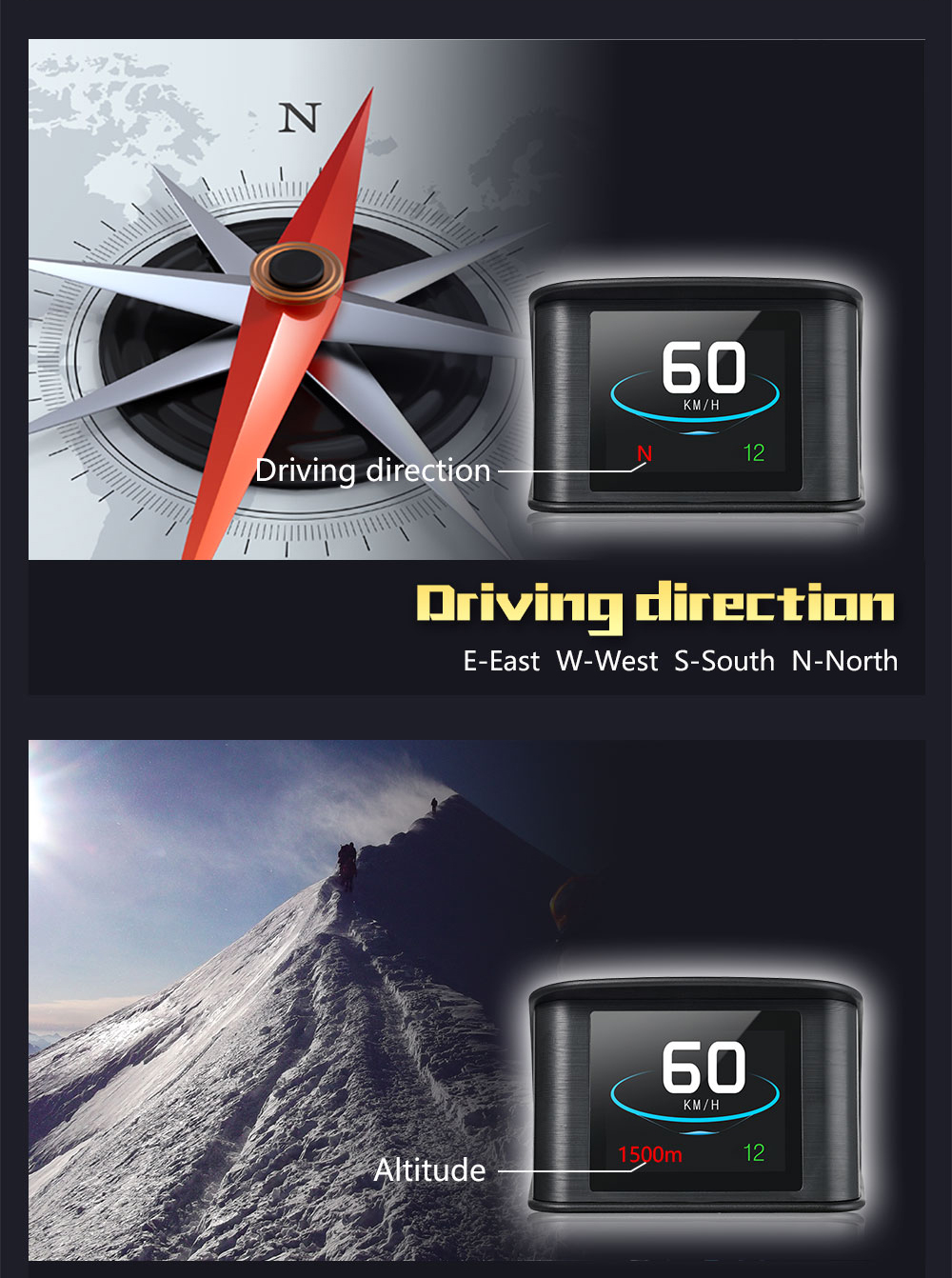 T600 Universal 2,6 "жк -дисплей TFT GPS Speedometer Digital Speed ​​display Car Speed ​​proctor Head Up Hud с Тестированием на Торможение