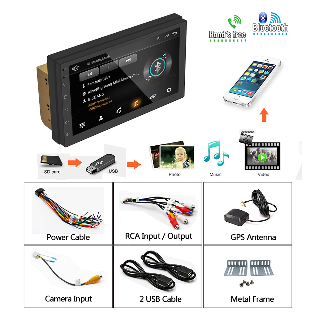 ML-CK1018 7-дюймовый Android 6.0 Car GPS Navigation Multimedia Player 1 Гб+16 гб