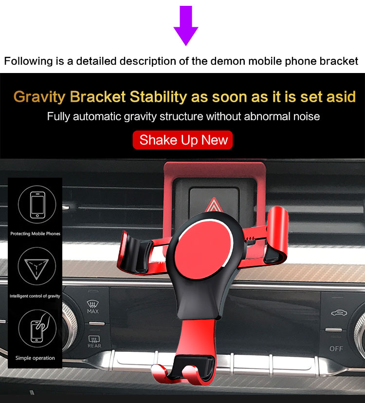 Supporto Mobile Mobile Phone Gravity Bracket Car Aria Artice Artico Per Audi A4L/A5 - D'argento