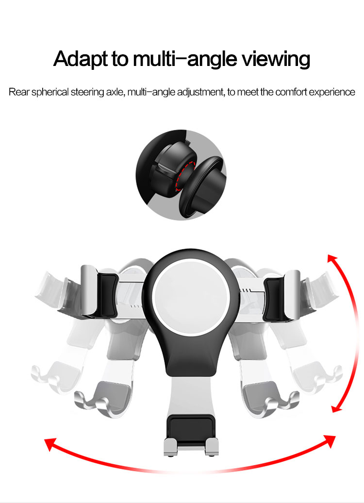 Soporte Móvil Soporte de Gravedad de Teléfono Móvil Montaje de Ventilación de Aire Para Audi A4L/A5 - Plata