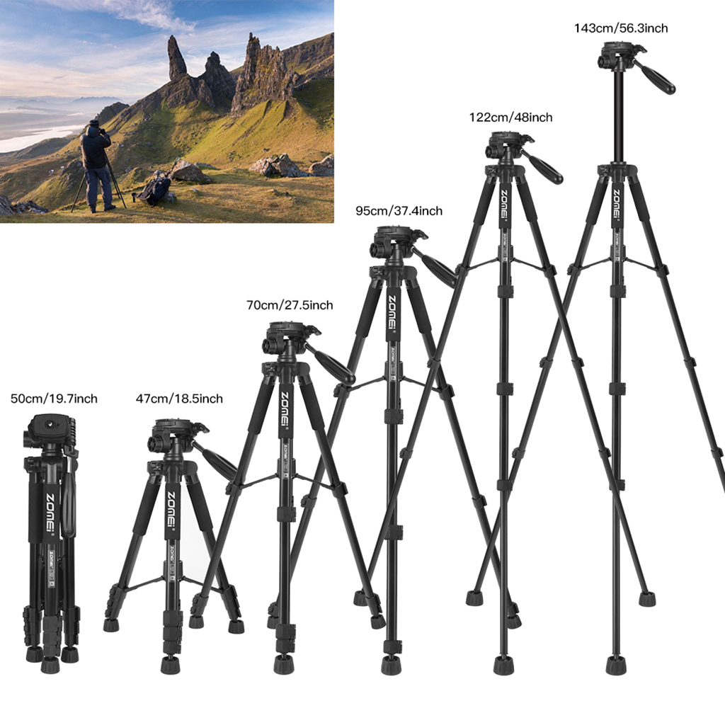 Zomei Q222 Pro Aluminium Tripode Pesante Monopode da Viaggio Monopode Per la Fotocamera DSLR Sony